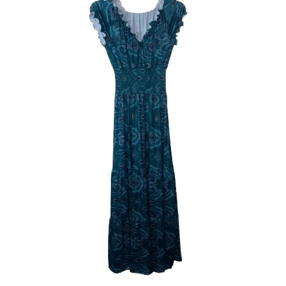 boho emerald green dress Emerald Boho Floral Dress main image 0